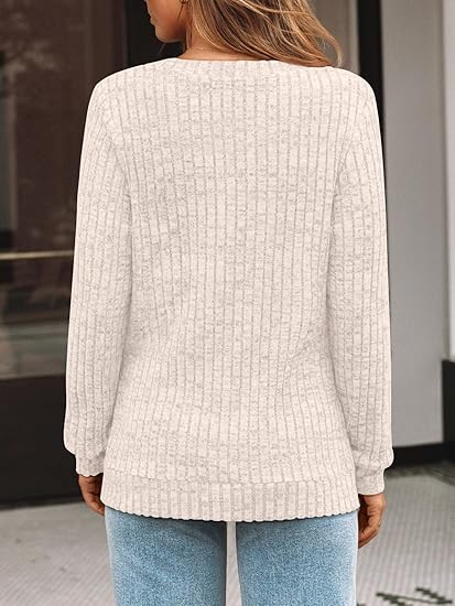 Womens V Neck Long Sleeve Shirt Fall Fashion Tops Tunic Dressy Casual Sweater Clothes Cute Trendy Work Outfits 2026